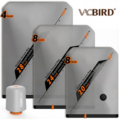 【Summer Vibes】Vacease Cordless Travel Vacuum Bag Set with Rechargeable Air Pump，9/12/15/24-Pack Space Saving Storage Bags, Airtight Resealing Sealed Organizers for Luggage, Sturdy Lightweight Clothes Storage Solution, Vacuum Bags for Travel